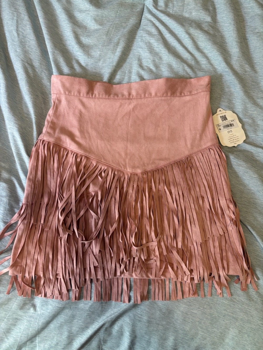 Altar'd State Mauve Pink Fringe Mini Skirt